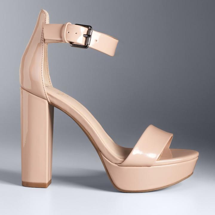 Simply Vera Vera Wang Hong Kong Women's High Heel Sandals, Size: 9, Natural