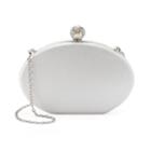Lenore By La Regale Rhinestone & Simulated Pearl Rounded Miniaudiere, Women's, Lt Beige