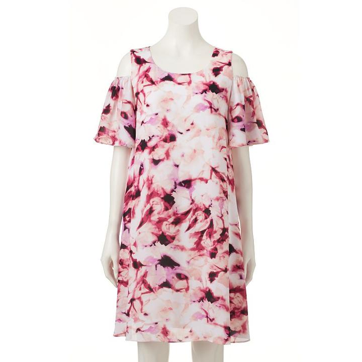 Women's Apt. 9&reg; Cold-shoulder Shift Dress, Size: 6, Ovrfl Oth