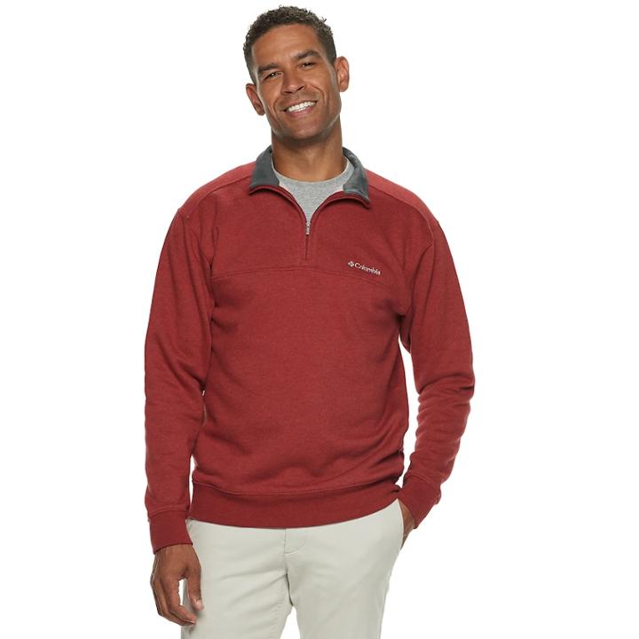 Men's Columbia Deschutes Rapids Fleece Quarter-zip Pullover, Size: Xxl, Med Red