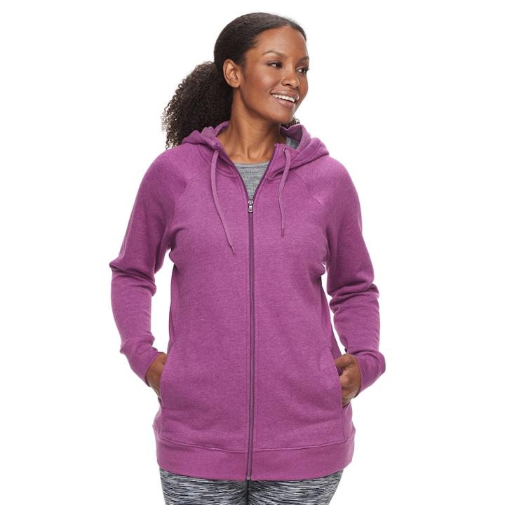 Plus Size Tek Gear&reg; Fleece Zip-up Hoodie, Women's, Size: 2xl, Med Purple