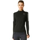 Women's Adidas Climalite&reg; Zip Tee, Size: Medium, Black