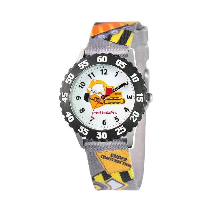 Red Balloon Kids' Time Teacher Construction Watch, Boy's, Multicolor