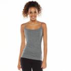 Juniors' So&reg; Scoopneck Satin-trim Cami Tank Top, Girl's, Size: Large, Dark Grey