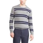 Men's Chaps Regular-fit Striped Crewneck Sweater, Size: Xxl, Grey