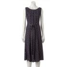 Women's Perceptions Polka-dot Midi Dress, Size: 18, Blue (navy)