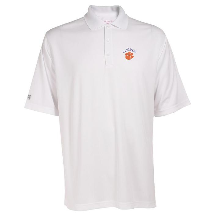 Men's Clemson Tigers Exceed Desert Dry Xtra-lite Performance Polo, Size: Medium, White