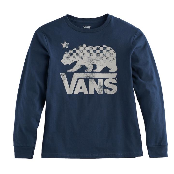 Boys 8-20 Checkered Bear Graphic Tee, Size: Medium, Blue (navy)