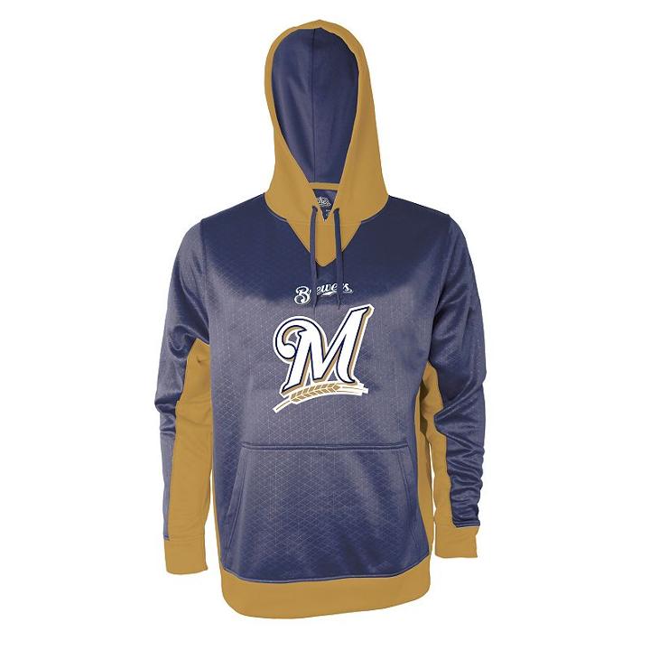 Men's Stitches Milwaukee Brewers Embossed Logo Hoodie, Size: Xxl, Multicolor