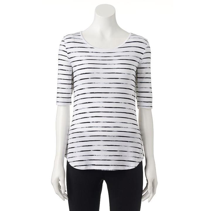 Women's Apt. 9&reg; Modern Essential Scoopneck Tee, Size: Xs, White