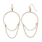 Lc Lauren Conrad Layered Chain Drop Hoop Earrings, Women's, Gold