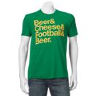 Men's Beer & Cheese & Football & Beer. Tee, Size: Medium, Brt Green
