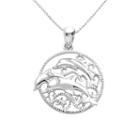 Jewelry For Trees Platinum-over-silver Dolphin Pendant, Adult Unisex, Size: 18, Multicolor