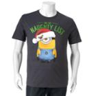 Big & Tall Despicable Me Minion On The Naughty List Tee, Men's, Size: Xl Tall, Grey (charcoal)