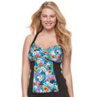Women's A Shore Fit D-e Cup Floral Tankini Top, Size: 6, Bouquet Multi
