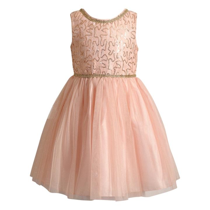 Girls 4-6x Youngland Sequin & Lace Dress, Size: 6, Pink Other
