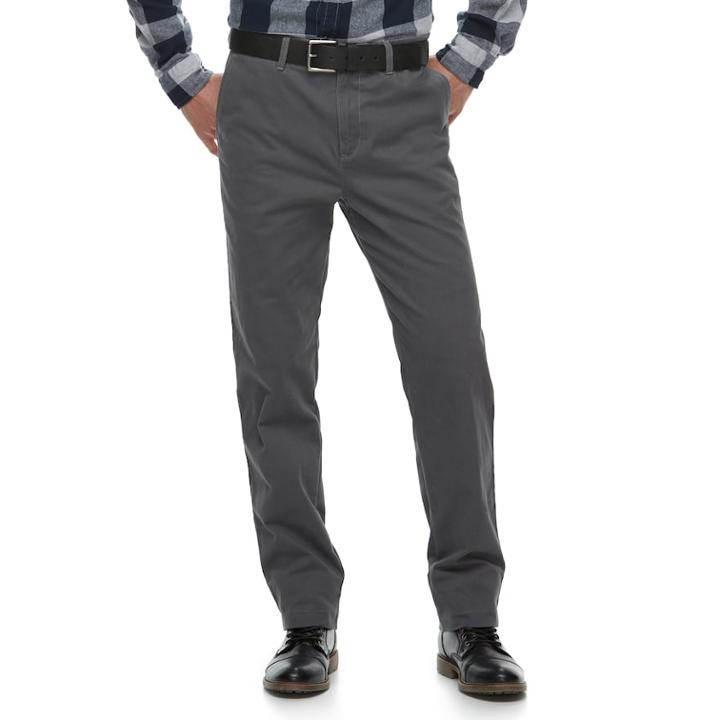 Men's Sonoma Goods For Life&trade; Slim-fit Flexwear Stretch Chino Pants, Size: 34x34, Grey