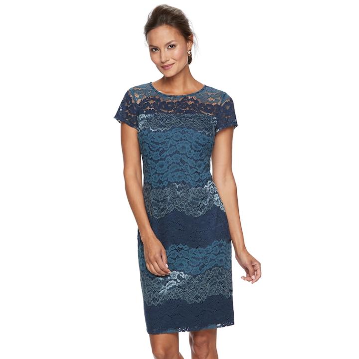 Women's Scarlett Tonal Lace Shift Dress, Size: 4, Multi Platinum