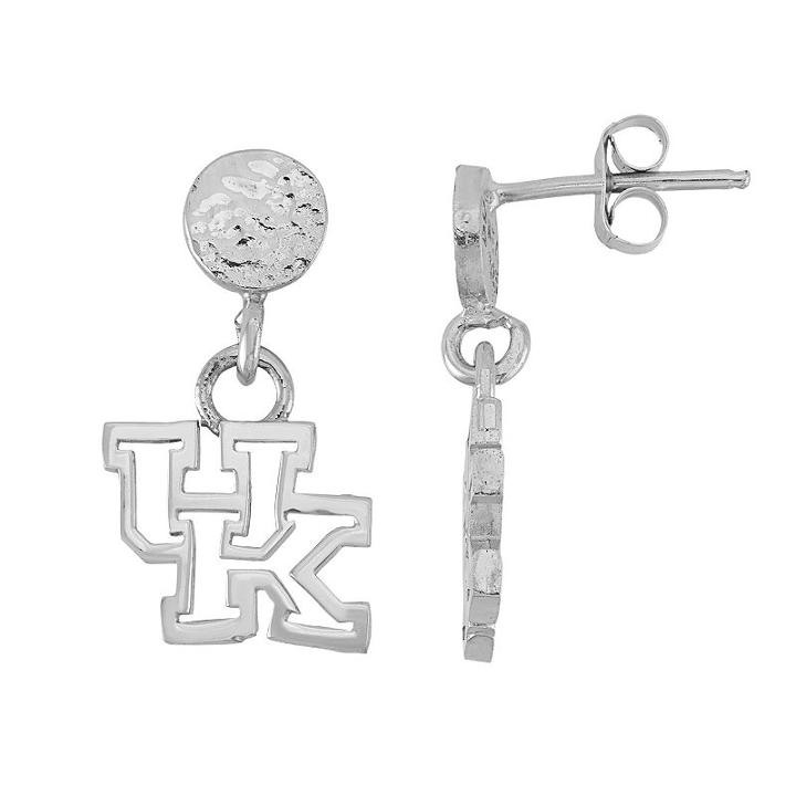 Dayna U Sterling Silver Kentucky Wildcats Hammered Post Drop Earrings, Women's, Grey