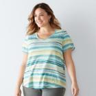 Plus Size Sonoma Goods For Life&trade; Essential V-neck Tee, Women's, Size: 0x, Turquoise/blue (turq/aqua)