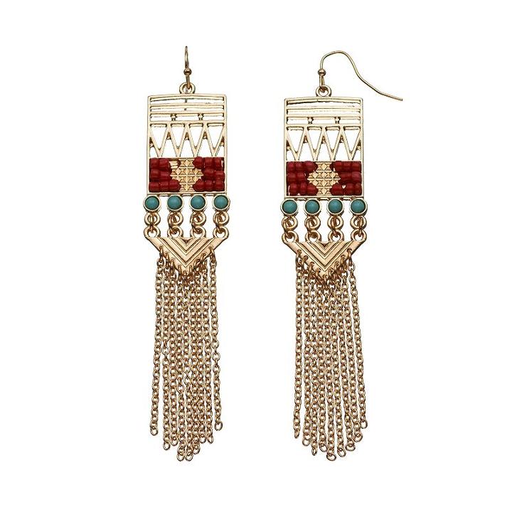 Gs By Gemma Simone Samurai Warrior Collection Fringe Drop Earrings, Girl's, Multicolor