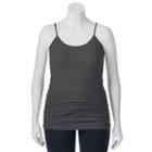 Juniors' Plus Size So&reg; Seamless Solid Tunic Tank, Girl's, Size: 2xl, Grey (charcoal)