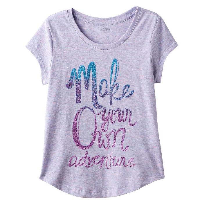 Girls 7-16 So&reg; Curved-hem Graphic Tee, Girl's, Size: 12, Med Grey