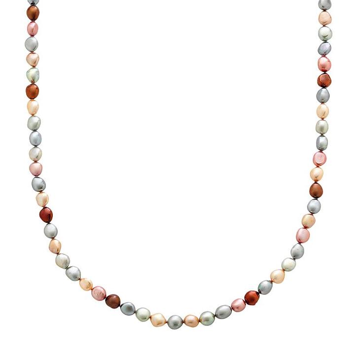 Freshwater By Honora Sterling Silver Dyed Freshwater Cultured Pearl Long Necklace, Women's, Size: 36, Multicolor