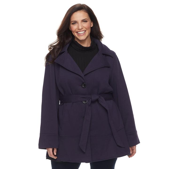 Plus Size D.e.t.a.i.l.s Flounce Jacket, Women's, Size: 1xl, Med Purple