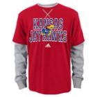 Boys 4-7 Adidas Kansas Jayhawks Mock-layer Tee, Boy's, Size: Large, Red