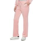 Women's Juicy Couture Velour Bootcut Pants, Size: S Short, Med Pink