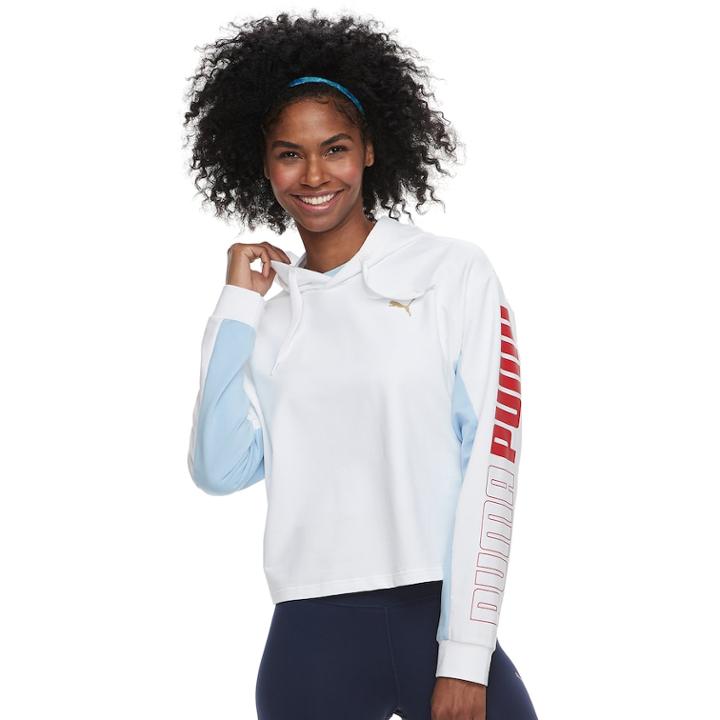 Women's Puma Modern Sport Graphic Hoodie, Size: Medium, White