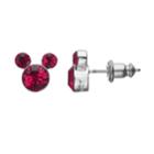 Disney's Mickey Mouse Crystal Birthstone Stud Earrings, Red