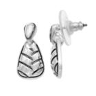 Napier Woven Triangular Drop Earrings, Women's, Silver