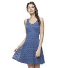 Juniors' Candie's&reg; Illusion Lace Skater Dress, Girl's, Size: Xl, Blue