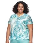 Plus Size Alfred Dunner Studio Paisley Splitneck Top, Women's, Size: 2xl, Paisley Teal
