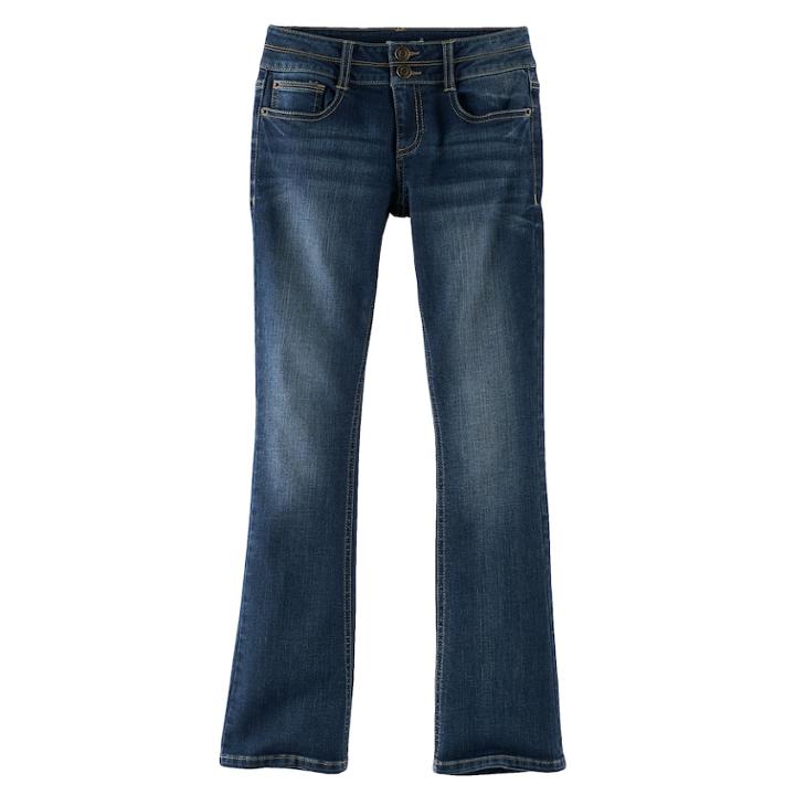 Girls 7-16 & Plus Size Mudd&reg; Double-button Skinny Bootcut Jeans, Size: 20 1/2, Blue