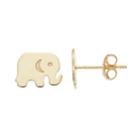 14k Gold Elephant Stud Earrings, Women's, Yellow