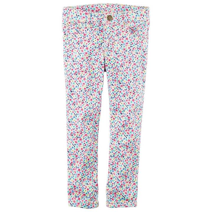 Girls 4-6x Carter's Floral Skinny Stretch Twill Pants, Girl's, Size: 7, Ovrfl Oth