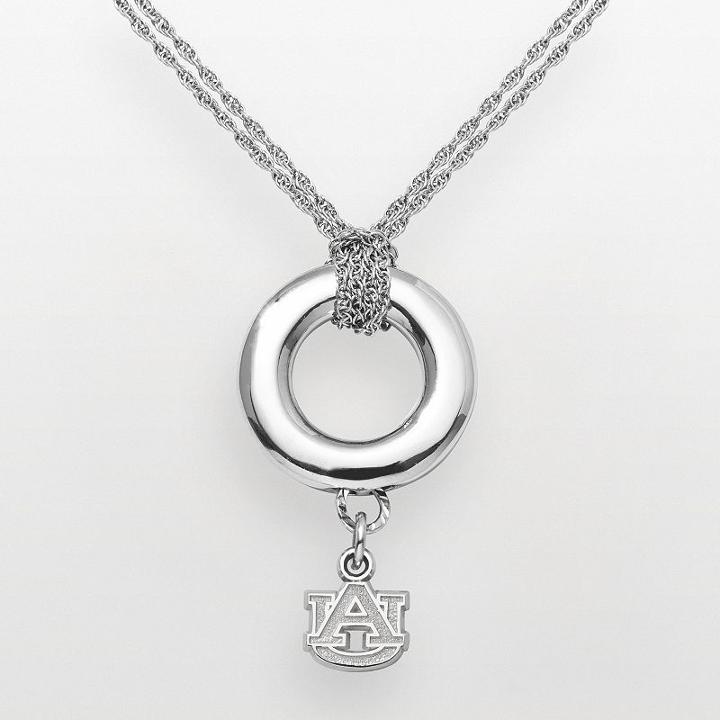 Auburn Tigers Sterling Silver Halo Pendant, Women's, Size: 16, Grey