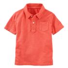 Boys 4-12 Oshkosh B'gosh&reg; Solid Slubbed Polo, Size: 8, Red