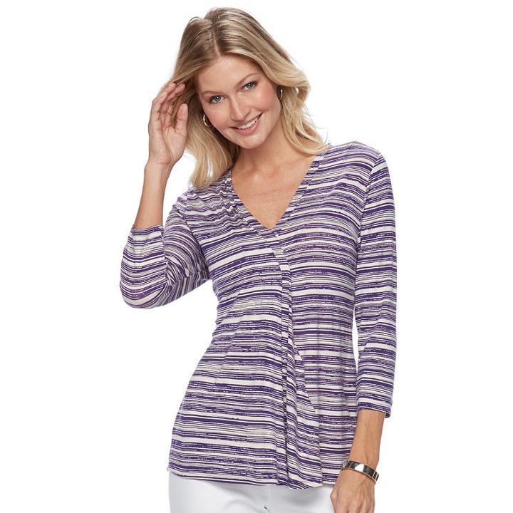 Women's Dana Buchman Release-pleat Top, Size: Large, Purple