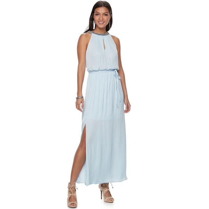Women's Jennifer Lopez Embellished Maxi Dress, Size: Medium, Med Blue