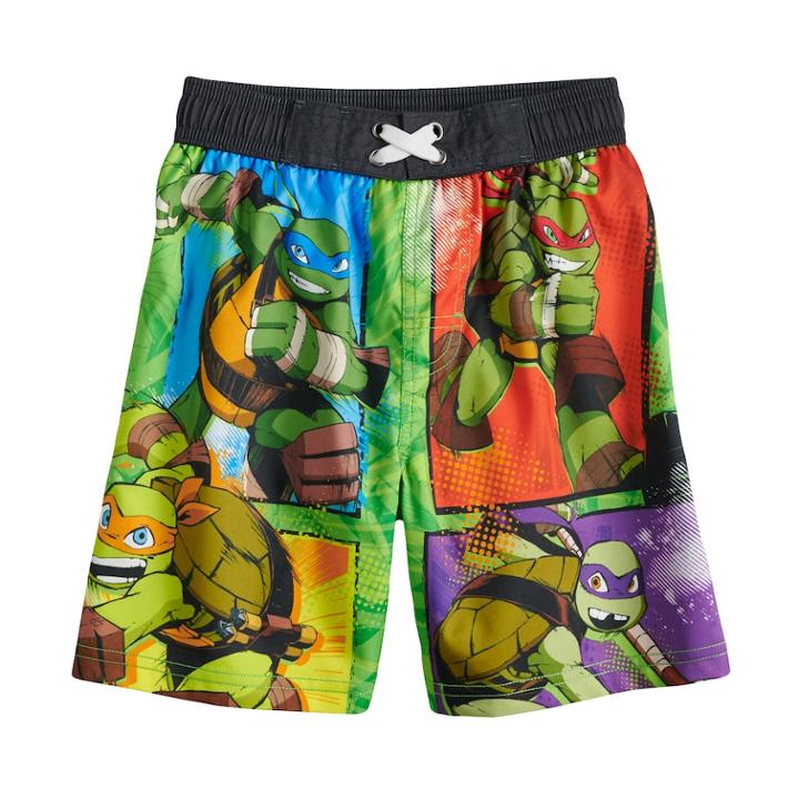 Boys 4-7 Teenage Mutant Ninja Turtles Swimming Trunks, Size: 4, White