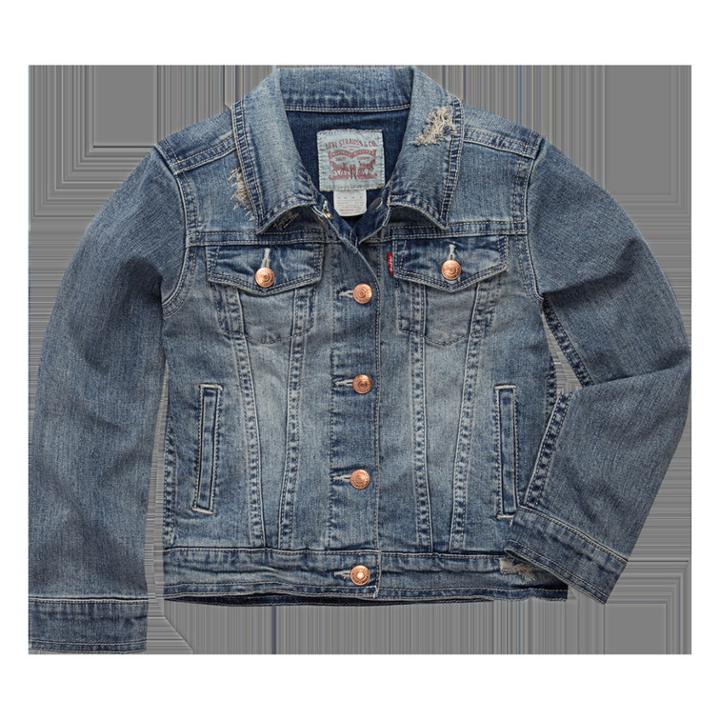 Girls 4-6x Levi's® Distressed Trucker Jean Jacket, Size: 6, Med Blue