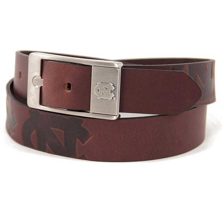 Men's North Carolina Tar Heels Brandish Leather Belt, Size: 40, Brown