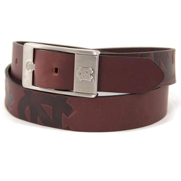 Men's North Carolina Tar Heels Brandish Leather Belt, Size: 40, Brown