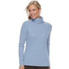 Women's Croft & Barrow&reg; Ribbed Turtleneck Sweater, Size: Medium, Dark Blue