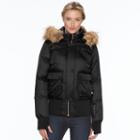 Women's Triple Star Quilted Bomber Jacket, Size: Small, Black