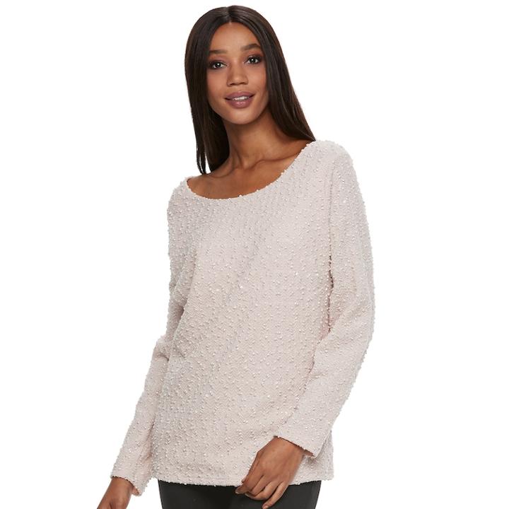 Women's Jennifer Lopez Boucle Bar Back Top, Size: Xs, Pink